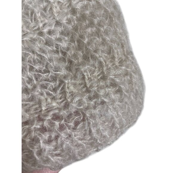 Vintage Mohair Wool Sweater Cream Hand Knit Fuzzy Retro Shrug Luxury Italy 80s - Picture 2 of 10